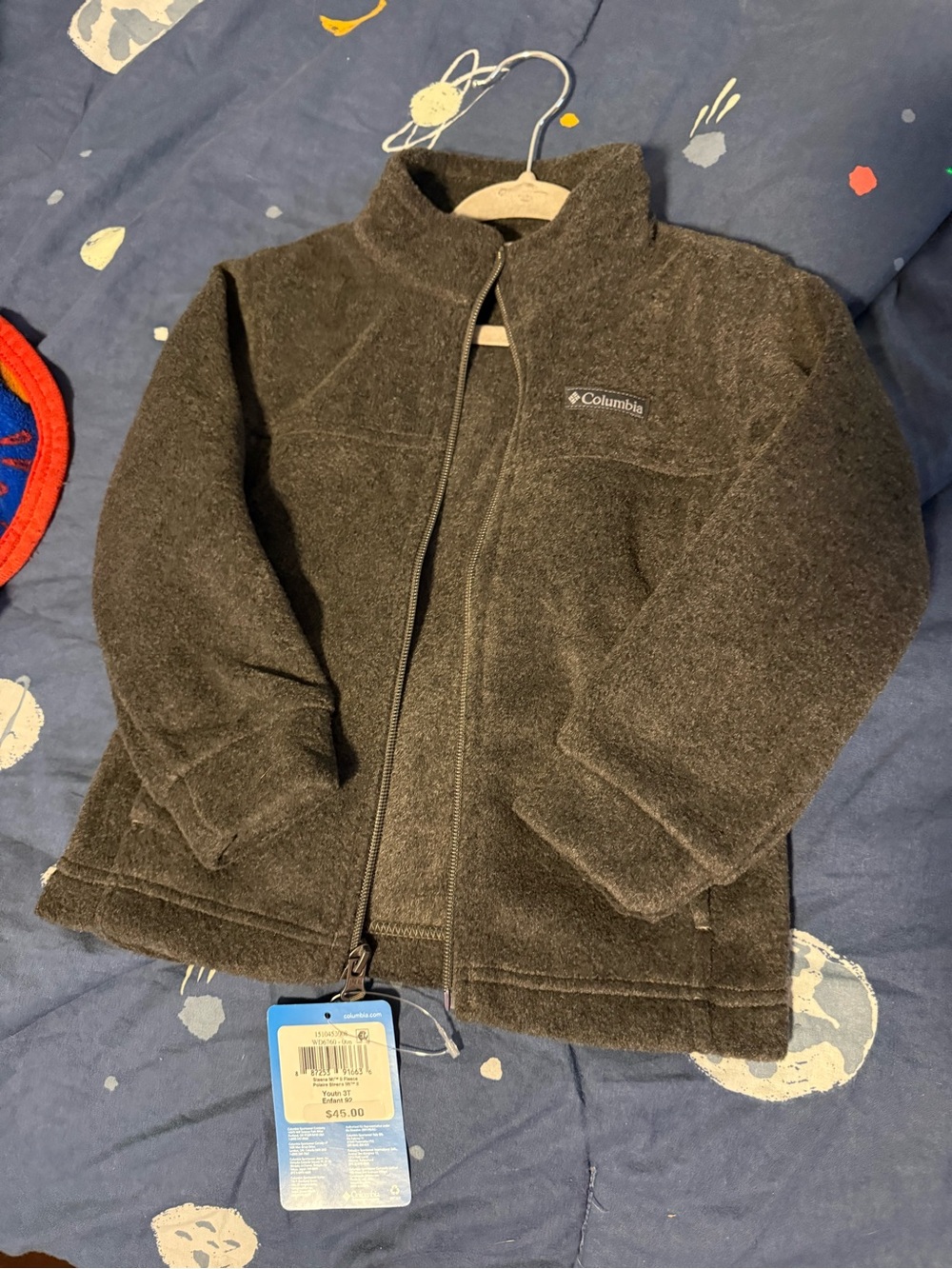 Columbia Kids Dark Charcoal Full-Zip Fleece Jacket